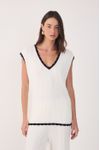 Colete Tricot Premium Detalhe Ondulado