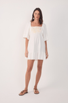 Vestido Curto Linho Pala Bordada