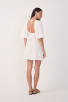Vestido Curto Linho Pala Bordada