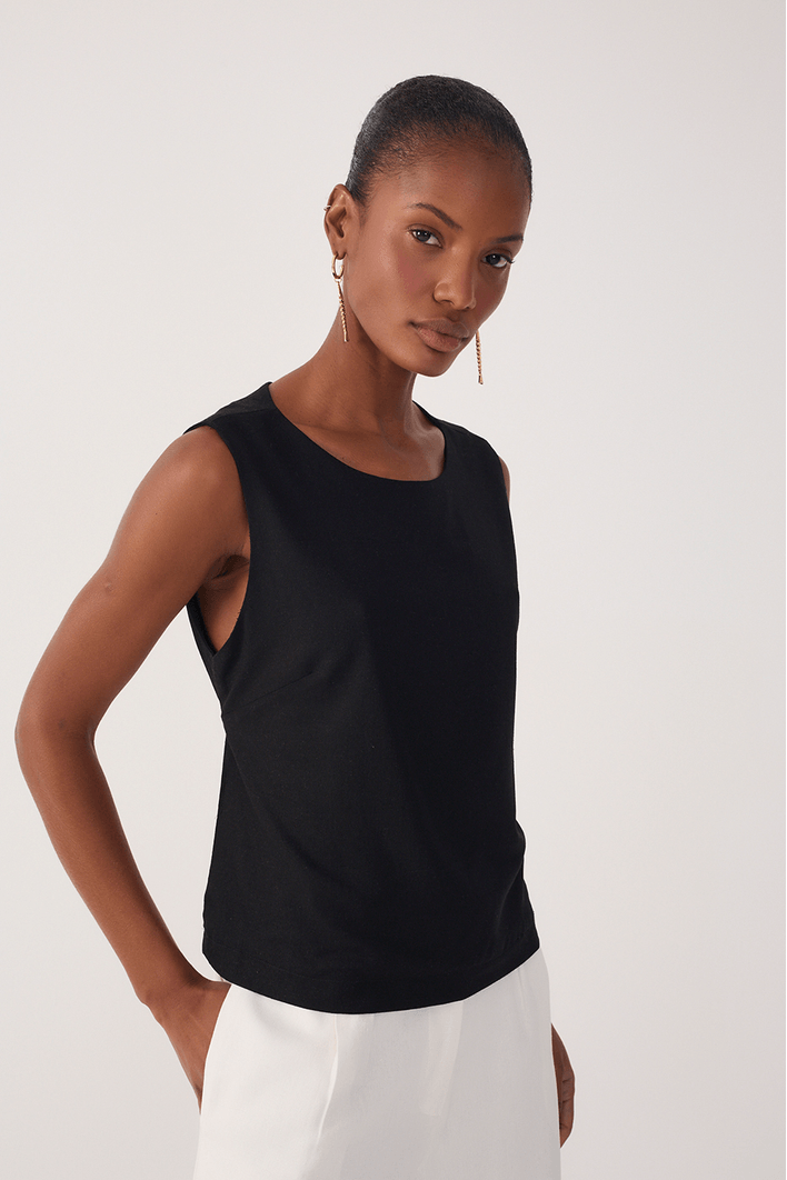 Blusa Linho Retinha Amarração