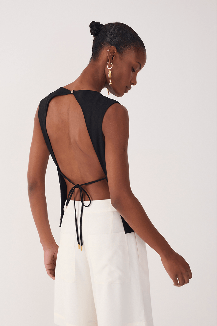 Blusa Linho Retinha Amarração