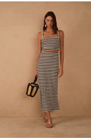 Conjunto Top E Saia Listrado