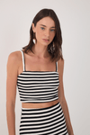 Conjunto Top E Saia Listrado