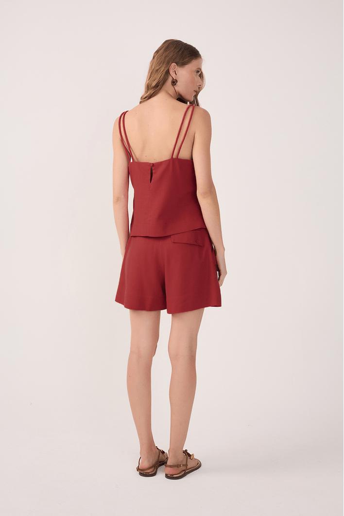 Short Linho Detalhe Bolsos