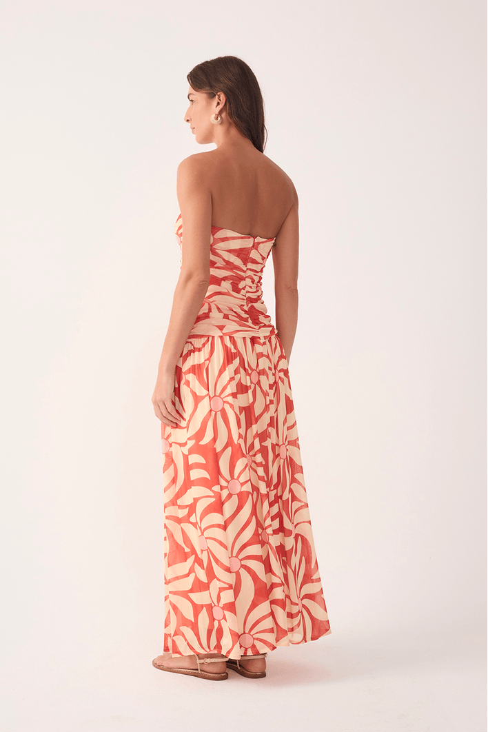 Vestido Cropped Tule Estampa Dança Solar