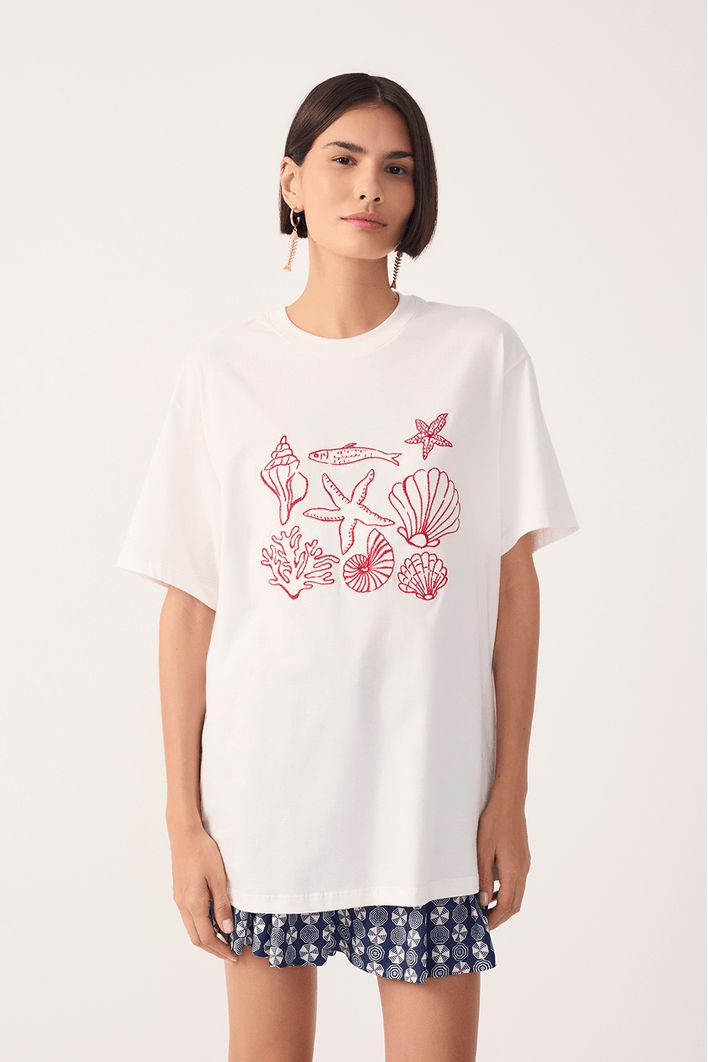 T-shirt Bordado Conchas