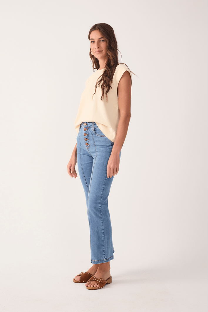 Calça Jeans Botões