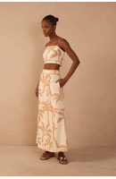 Saia Cropped Linho Estampa Calmaria