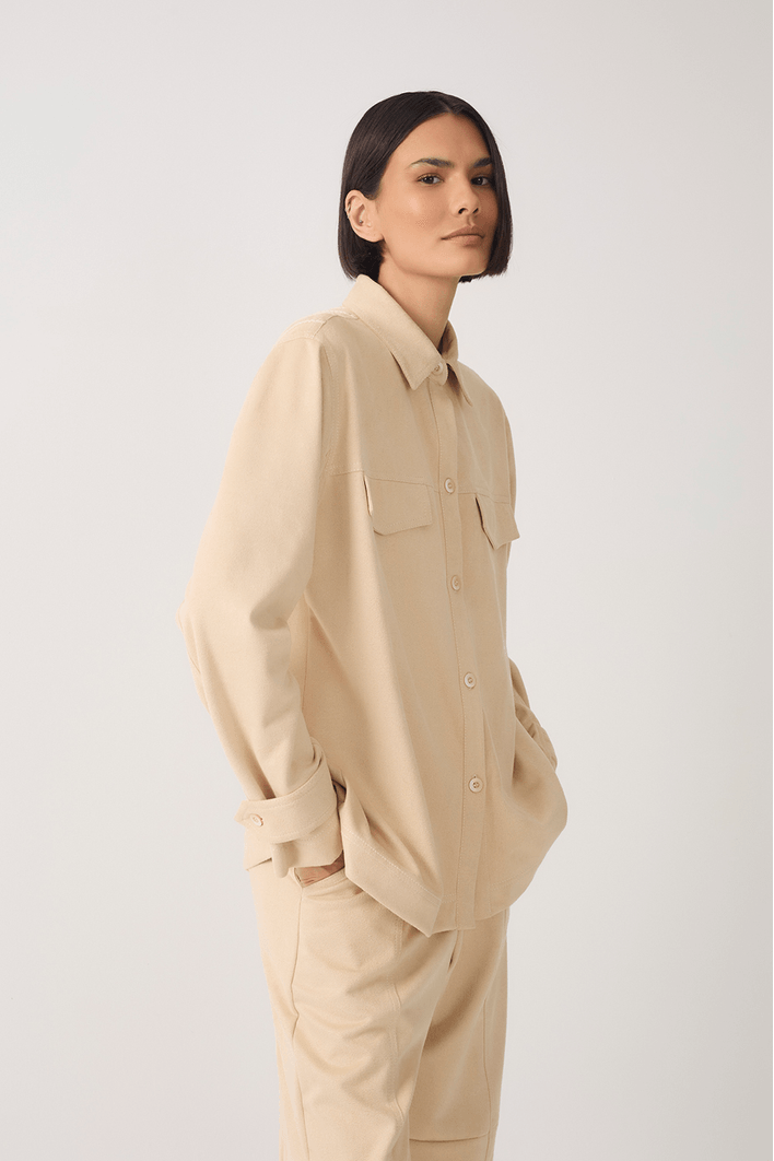 Camisa Malha Suede Com Bordado