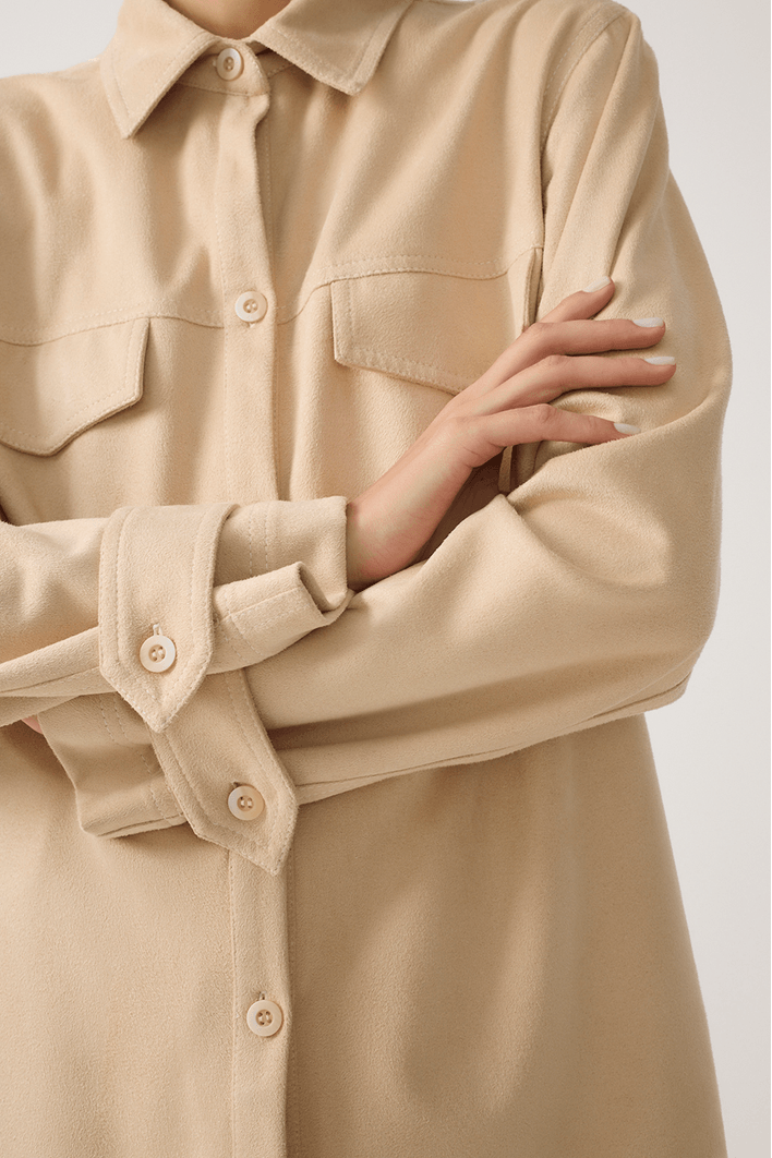 Camisa Malha Suede Com Bordado
