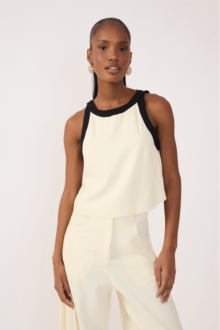 Blusa Linho Bicolor