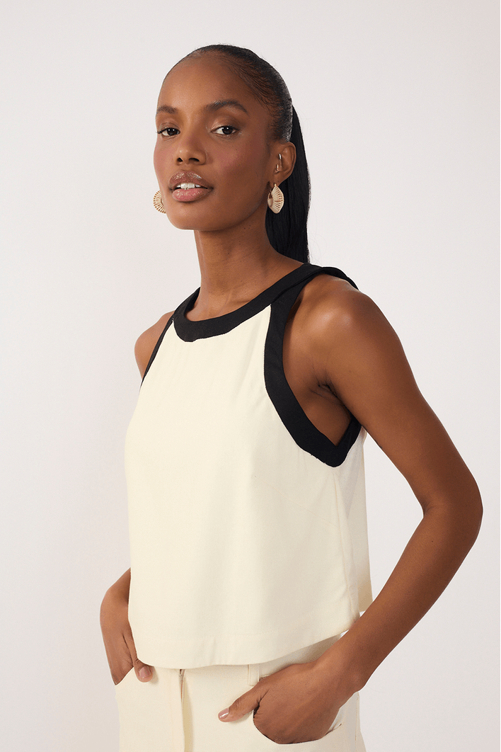 Blusa Linho Bicolor