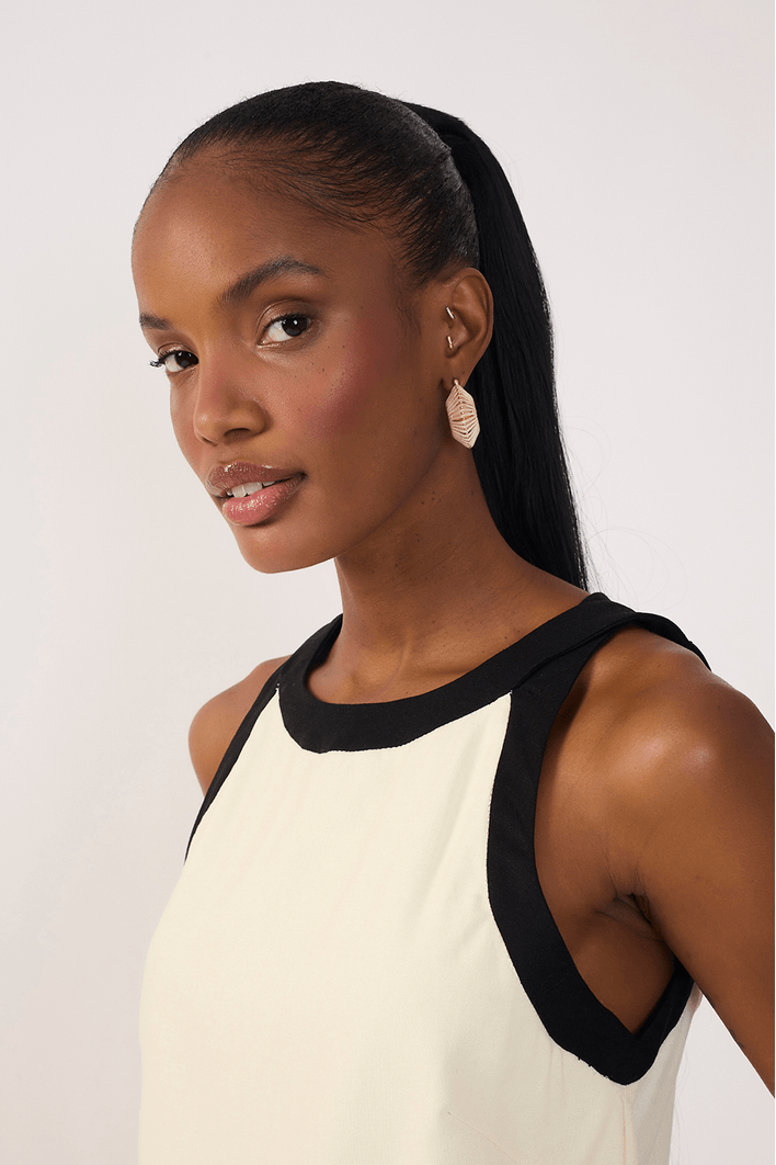 Blusa Linho Bicolor