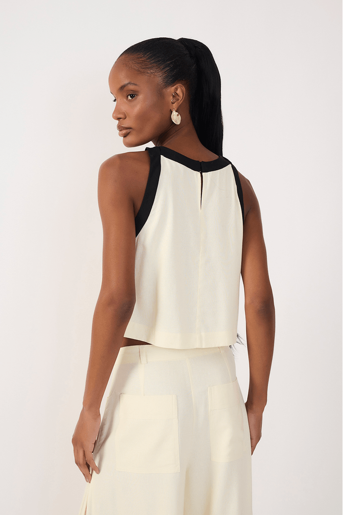 Blusa Linho Bicolor