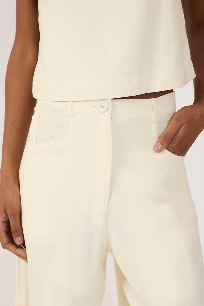 Calça Linho Cropped Nesga