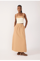 Saia Cropped Algodão Fenda Lateral