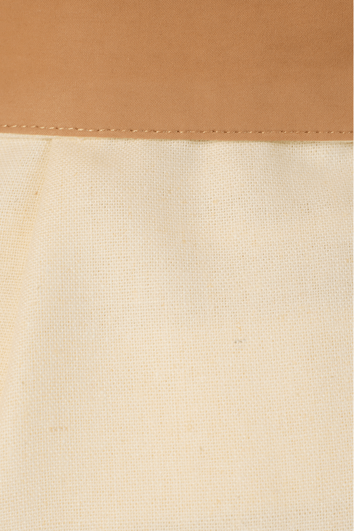 Trench Linho Com Detalhe Em Algodão