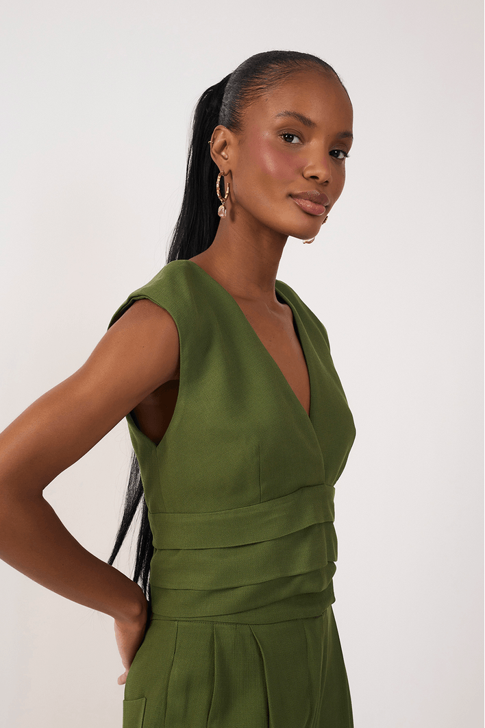 Blusa Pregas Barra