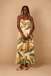 Vestido Midi Linho Estampa Paradise