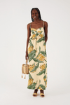 Vestido Midi Linho Estampa Paradise
