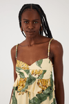 Vestido Midi Linho Estampa Paradise