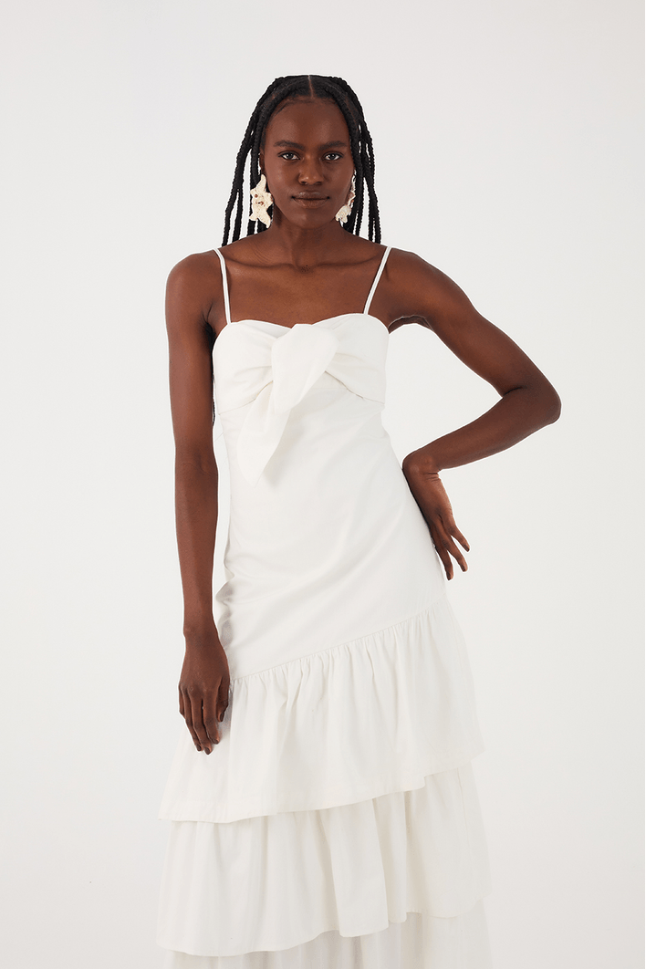Vestido Babados Algodão