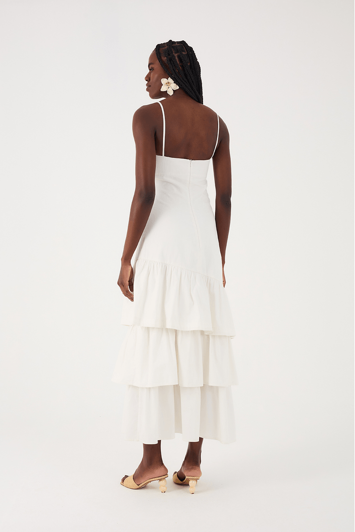 Vestido Babados Algodão