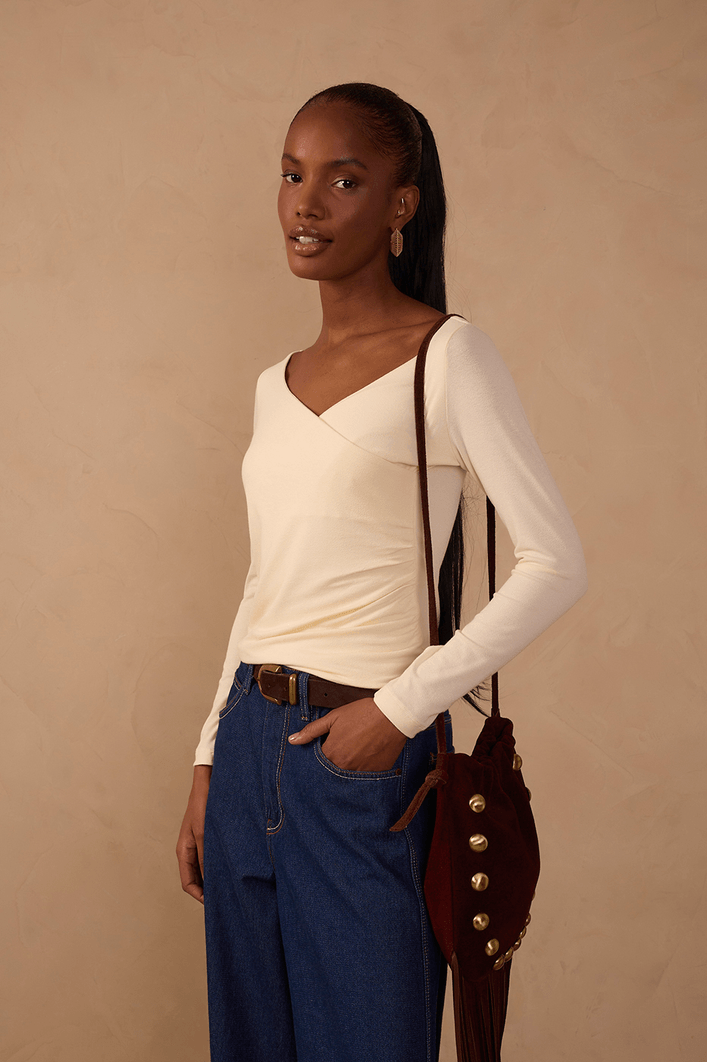 Blusa Transpasse Malha Crepe
