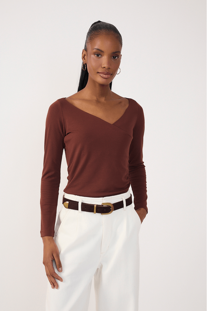 Blusa Transpasse Malha Crepe