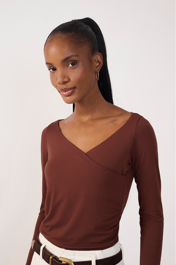 Blusa Transpasse Malha Crepe
