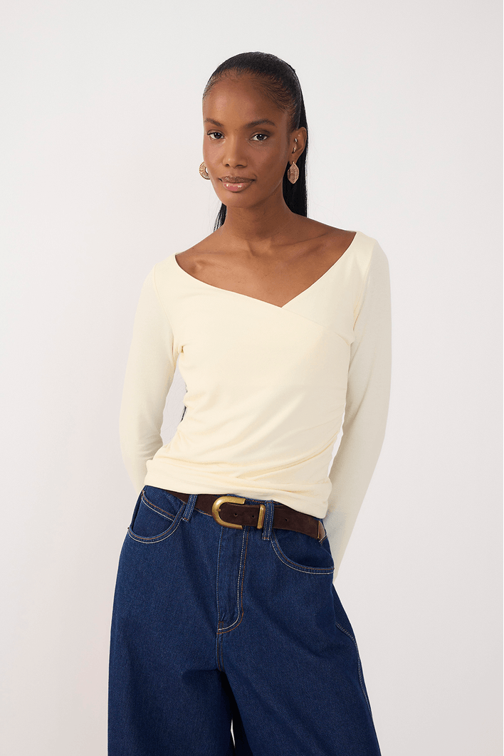 Blusa Transpasse Malha Crepe