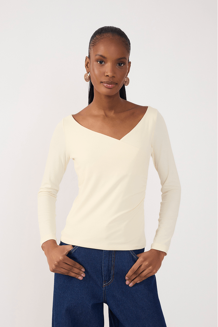 Blusa Transpasse Malha Crepe