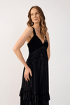 Vestido Cropped Lurex Com Veludo