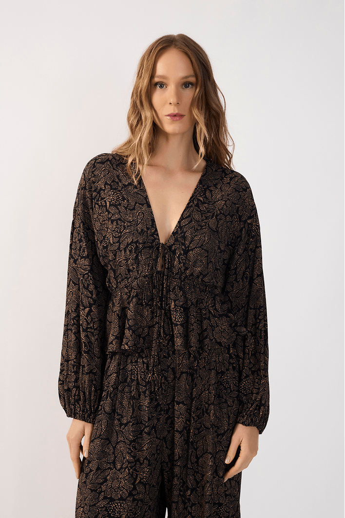 Camisa Bata Crepe Est Charme