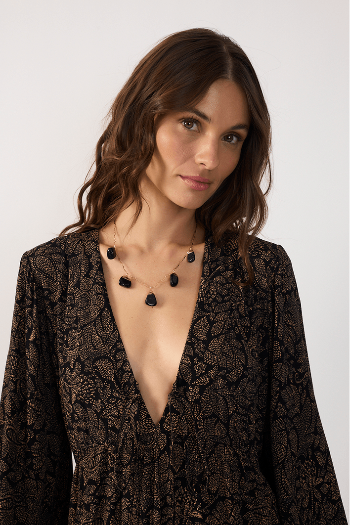 Vestido Pala Longo Crepe Est Charme