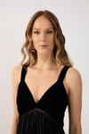 Vestido Cropped Lurex Com Veludo