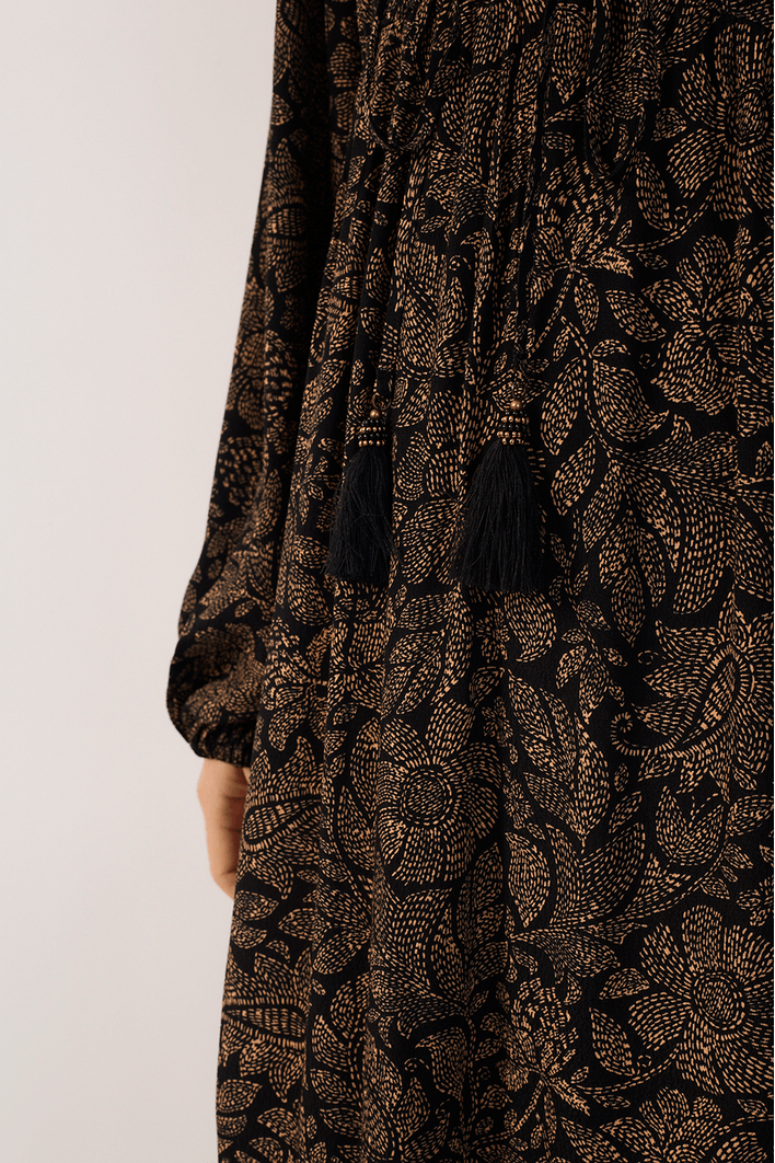 Vestido Pala Longo Crepe Est Charme