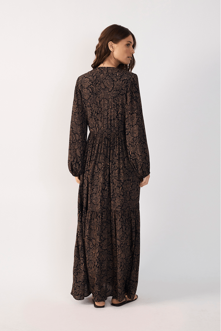 Vestido Pala Longo Crepe Est Charme