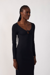 Vestido Canelado Com Fivela