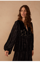 Blusa Lurex Pala Veludo