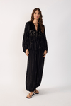 Calça Cropped Lurex Detalhe Veludo