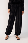 Calça Cropped Lurex Detalhe Veludo