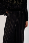 Calça Cropped Lurex Detalhe Veludo