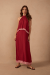 Vestido Cropped Crepe Bicolor
