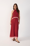 Vestido Cropped Crepe Bicolor