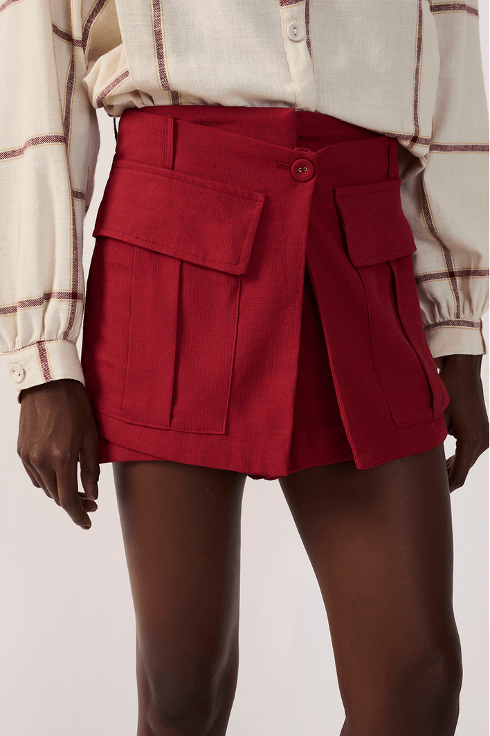 Short Saia Bolsos