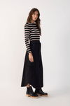 Vestido Listrado Canelado C/ Nylon