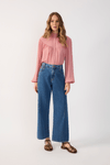 Calça Jeans Reta Costura Deslocada