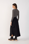 Vestido Listrado Canelado C/ Nylon