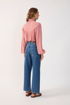 Calça Jeans Reta Costura Deslocada